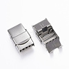 Rectangle 201 Stainless Steel Watch Band Clasps STAS-F067-08-2