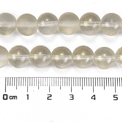 Frosted Transparent Glass Bead Strands GLAA-P065-10mm-01-1