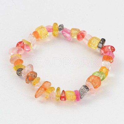 Natural Mixed Stone Beaded Stretch Kids Bracelets BJEW-JB02064-01-1