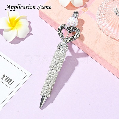 Heart Shape Polymer Clay Rhinestone Beads CLAY-NH0001-09B-06-1