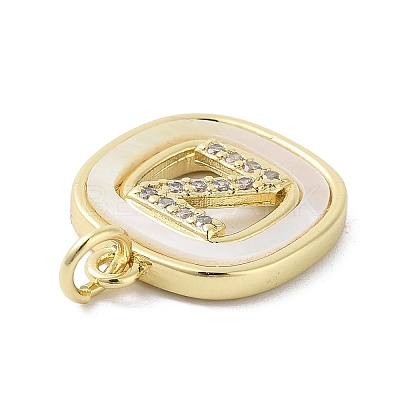 Rack Plating Brass Micro Pave Clear Cubic Zirconia Pendants KK-E102-33G-Z-1