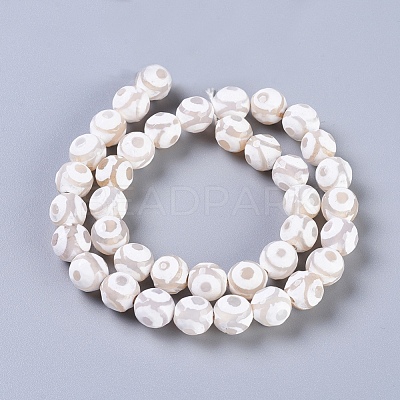 Tibetan Style 3-Eye dZi Beads X-TDZI-G341-10mm-02-1