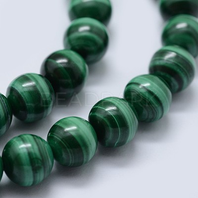 Natural Malachite Beads Strands G-F571-27AA1-10mm-1