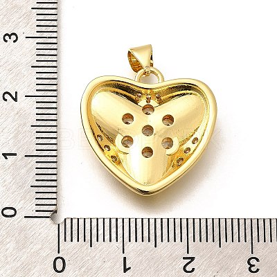 Rack Plating Brass Micro Pave Cubic Zirconia Pendants KK-L226-001G-02-1