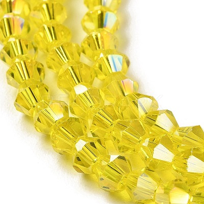 Transparent Electroplate Glass Beads Strands EGLA-A039-T4mm-B21-1
