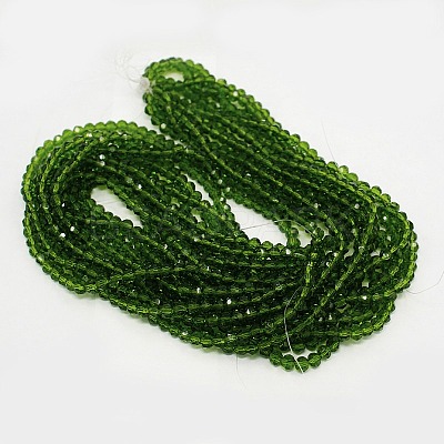 Faceted(32 Facets) Round Glass Beads Strands X-EGLA-J042-4mm-11-1