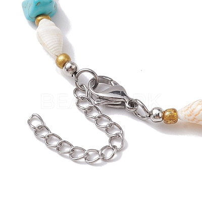 Summer Beach Natural Shiva Eye Shell Link Bracelets BJEW-JB10287-1