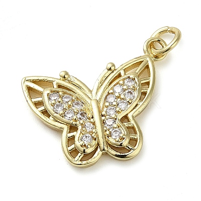 Brass Micro Pave Clear Cubic Zirconia Pendants LS-KK-U005-01I-G-1