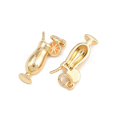 Brass Enamel Pendants KK-B157-20G-03-1