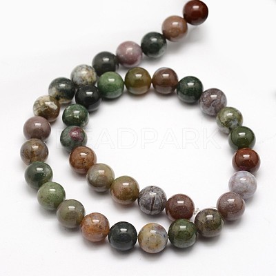 Natural Indian Agate Round Beads Strands G-F243-01-6mm-1