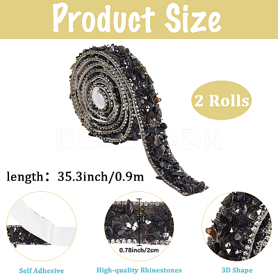 Resin Rhinestone Crystals Beaded Trim DIY-WH20050-05G-1