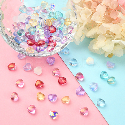 100Pcs 10 Colors Transparent Glass Beads GLAA-CJ0001-56-1