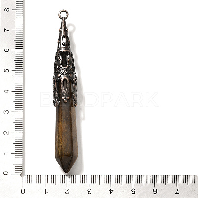 Natural Tiger Eye Pointed Big Pendants G-P560-02R-22-1