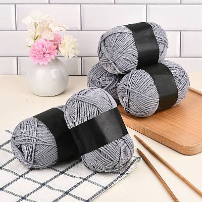 5Pcs Polyester Yarn for Knitting & Crochet YCOR-SZ0001-03G-1