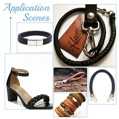 Flat Braided Leather Cord WL-WH0003-09A-1
