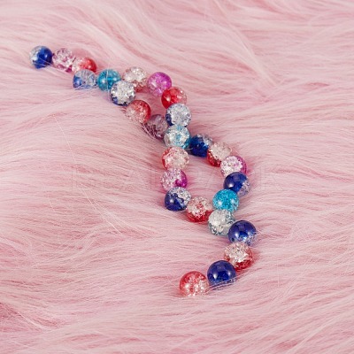 150Pcs 5 Styles Baking Paint Crackle Glass Bead Strands CCG-SZ0001-07-1