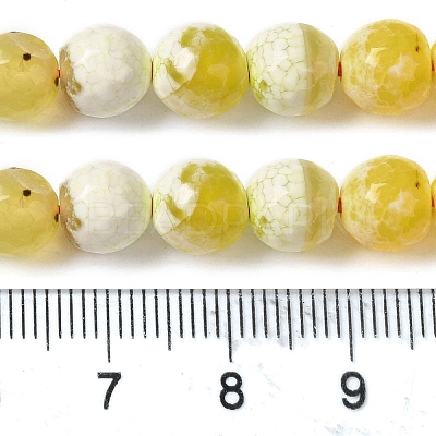 Dyed & Heated Natural Fire Crackle Agate Beads Strands G-P539-B01-06-1