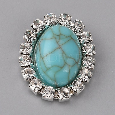 Resin Imitation Turquoise Sew on Rhinestone DIY-WH0292-15A-1