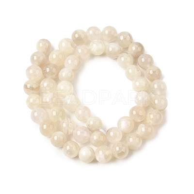 Natural White Moonstone Beads Strands G-F674-08-8mm-01-1