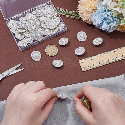 36Pcs 1-Hole Zinc Alloy Shank Buttons BUTT-AR0001-30-1
