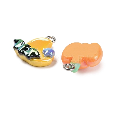 Halloween Electroplate Opaque Resin Pendants RESI-H040-02A-P-1