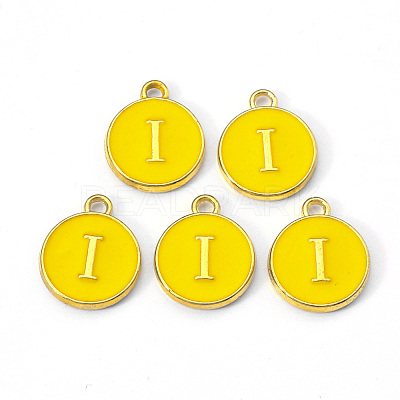 Golden Plated Alloy Enamel Charms X-ENAM-S118-09I-1