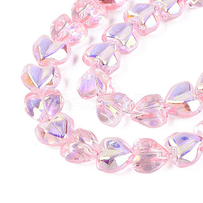 Electroplate Transparent Glass Beads Strands EGLA-N056-01A-08-1