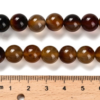 Dyed Natural Agate Beads Strands G-G203-10D-10mm-1
