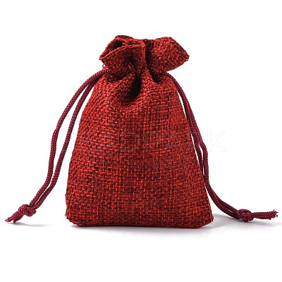 Burlap Packing Pouches Drawstring Bags ABAG-Q050-7x9-06-1