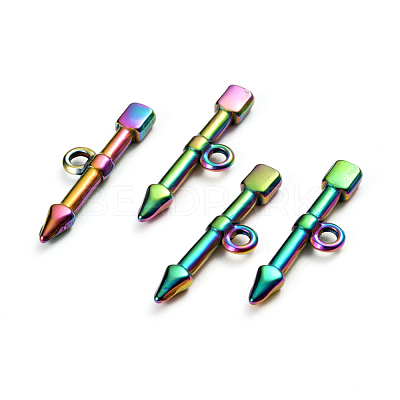 Ion Plating(IP) 304 Stainless Steel Toggle Clasps Parts X-STAS-D142-02C-M-1