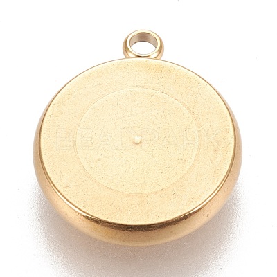 Ion Plating(IP) 304 Stainless Steel Pendant Cabochon Settings STAS-K202-03E-G-1