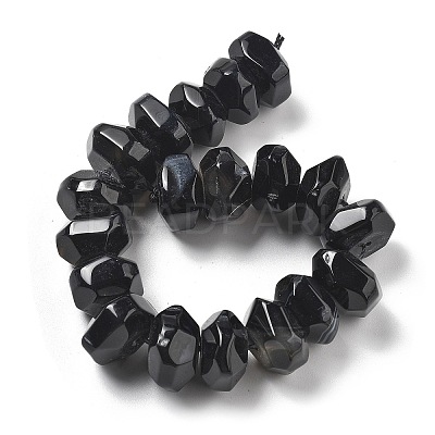 Natural Black Agate Beads Strands G-K392-A18-1