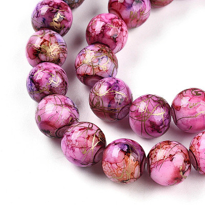 Baking Paint Glass Beads X1-DGLA-N003-10mm-B03-1