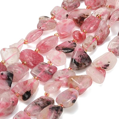 Raw Rough Natural Thulite Beads Strands G-A322-C14-01-1