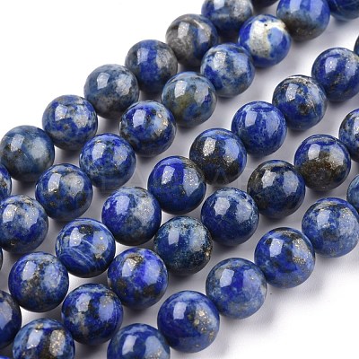 Natural Lapis Lazuli Bead Strands G-G953-01-10mm-1