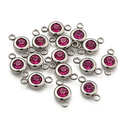 304 Stainless Steel Rhinestone Links Connectors STAS-P237-17P-08-1