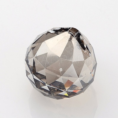 Faceted Round Glass Pendants GLAA-O008-F-1