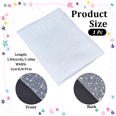 1 Yard Star Polyester Mesh Fabric DIY-CY0003-80A-1