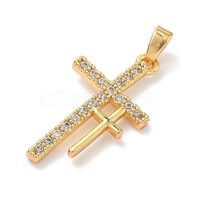Brass Micro Pave Cubic Zirconia Pendants KK-A281-26G-G-1