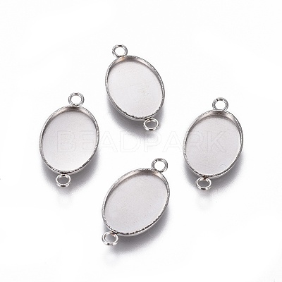 Non-Tarnish 304 Stainless Steel Cabochon Connector Settings STAS-H394-A-01P-1