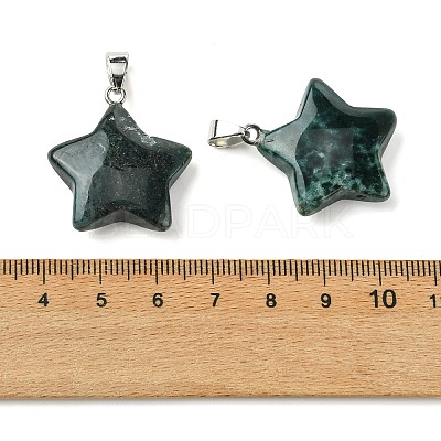 Natural Moss Agate Pendants GG-K002-10P-1