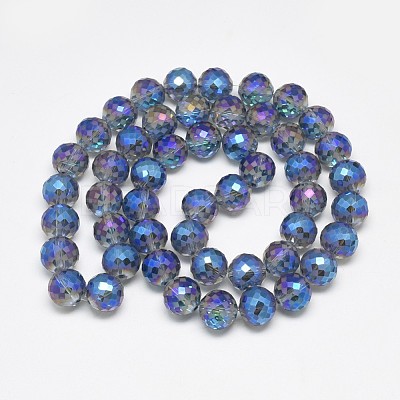 Electroplate Glass Beads Strands EGLA-Q086-12mm-03-1