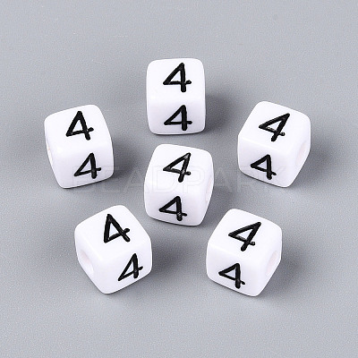 Opaque Acrylic European Large Hole Beads SACR-N020-01B-05-1