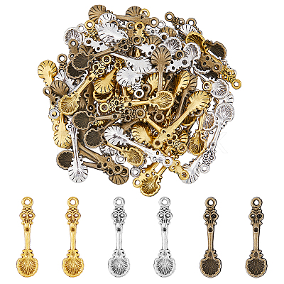90Pcs 3 Colors Tibetan Style Alloy Pendants FIND-DC0005-14-1