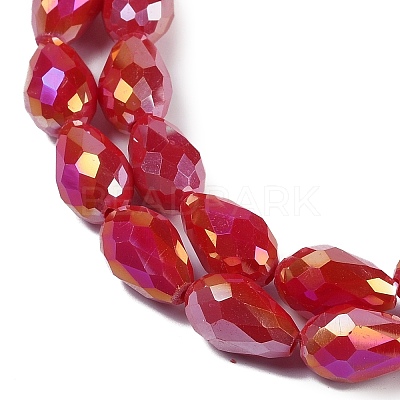 Opaque Solid Color Electroplate Glass Beads Strands EGLA-N013-P4mm-B07-1