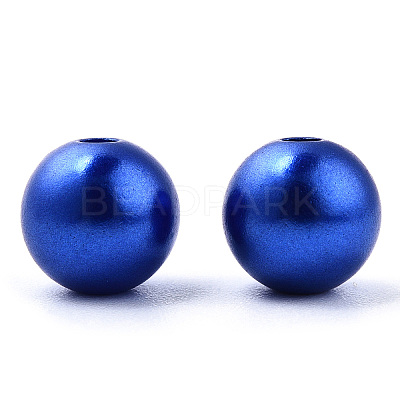 Spray Painted ABS Plastic Imitation Pearl Beads OACR-T015-05B-06-1
