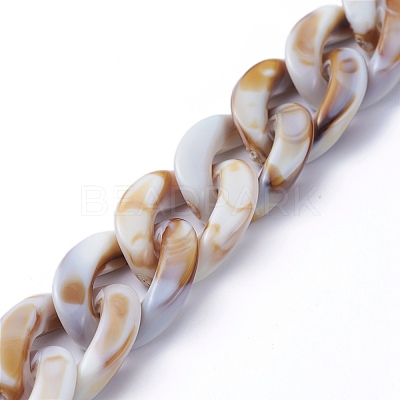 Handmade Acrylic Curb Chains AJEW-JB00679-04-1