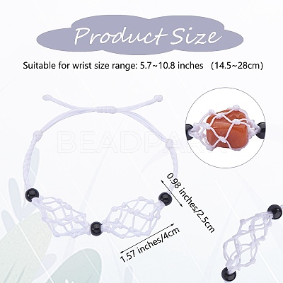 Adjustable Braided Nylon Cord Macrame Pouch Bracelet Making AJEW-SW00013-16-1