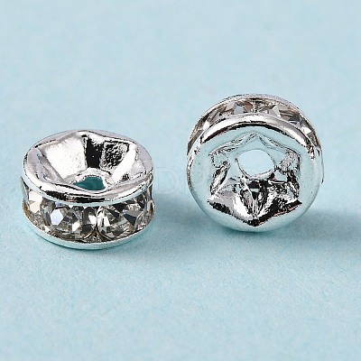 Brass Grade A Rhinestone Spacer Beads RSB036NF-01-1