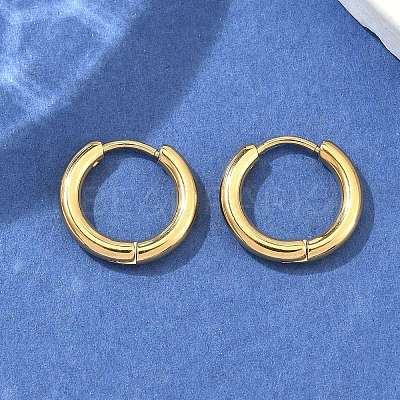 Ion Plating(IP) 304 Stainless Steel Huggie Hoop Earrings LS-EJEW-F111B-16mm-G-1